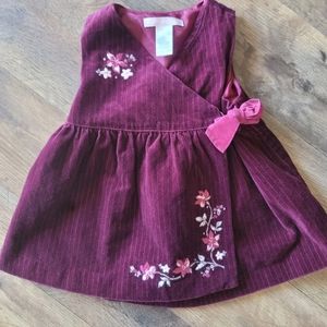 Janie and Jack velvet dress, maroon, 0 to 6 months